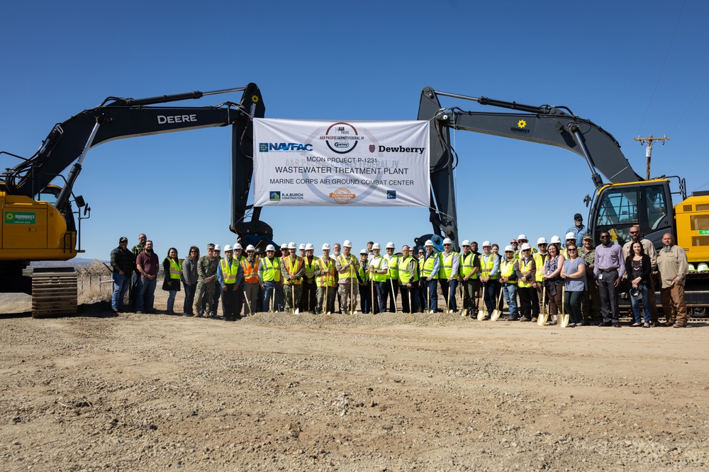 The Combat Center hosted a groundbreaking ceremony for a new Wastewater Treatment Plant