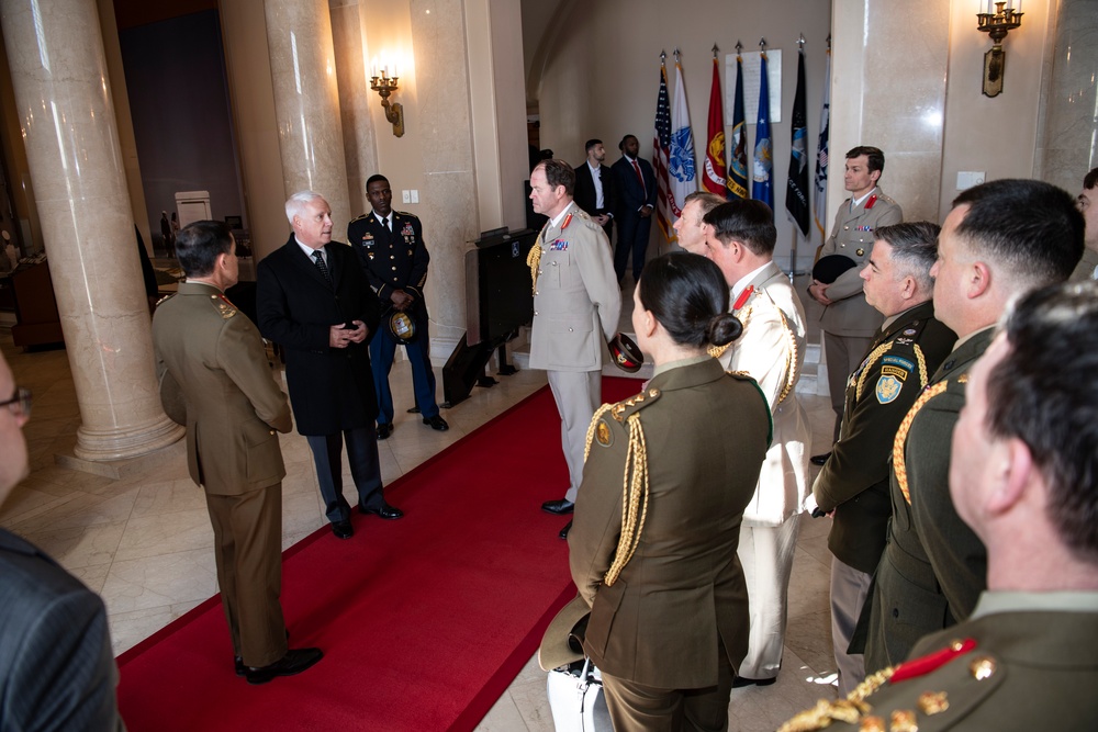 Chiefs of Staff of the British Army Gen. Patrick Sanders and Australian Army Lt. Gen. Simon Stuart Participate in an Army Full Honors Wreath-Laying Ceremony at the Tomb of the Unknown Soldier