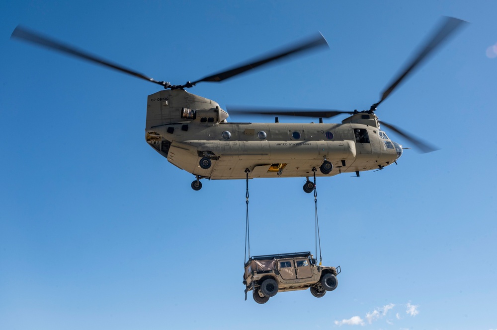 CH-47 sling load training during Emerald Warrior 24 (EW24)