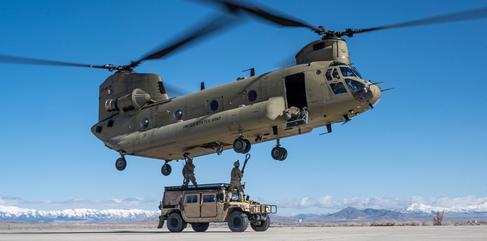 CH-47 sling load training during Emerald Warrior 24 (EW24)