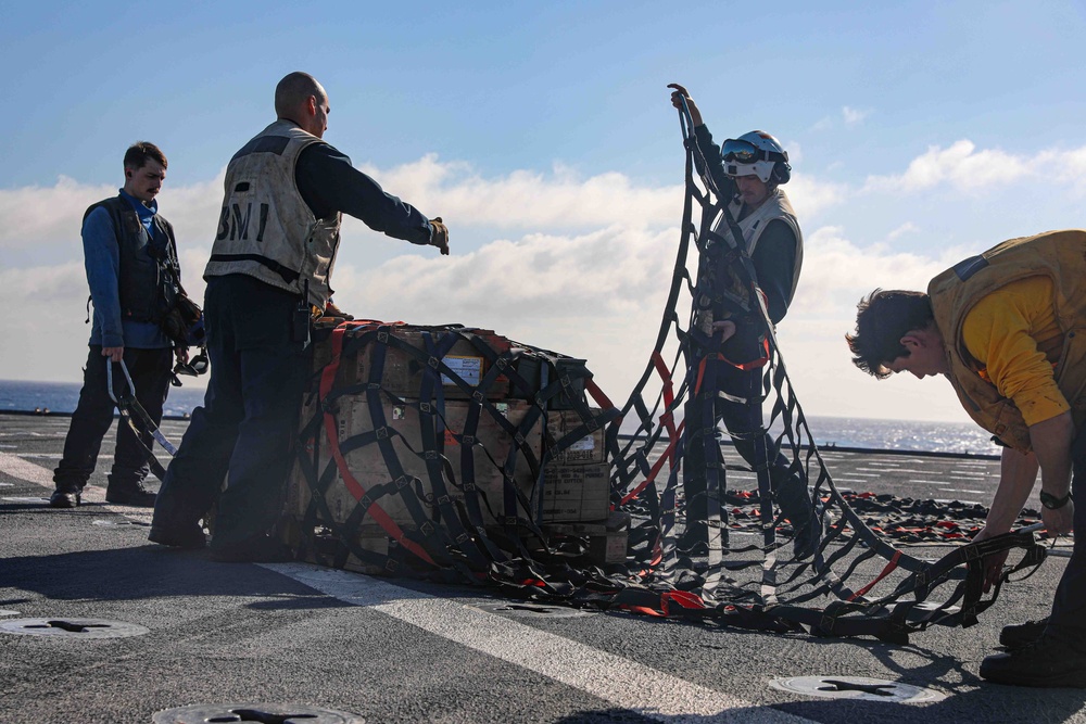 USS Carter Hall (LSD 50) Conducts Offload, March 12, 2024