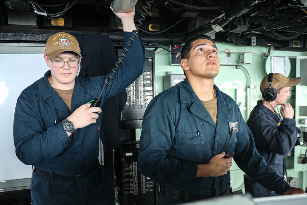 USS Carter Hall (LSD 50) Conducts Replenishment-at-Sea, March 10, 2024