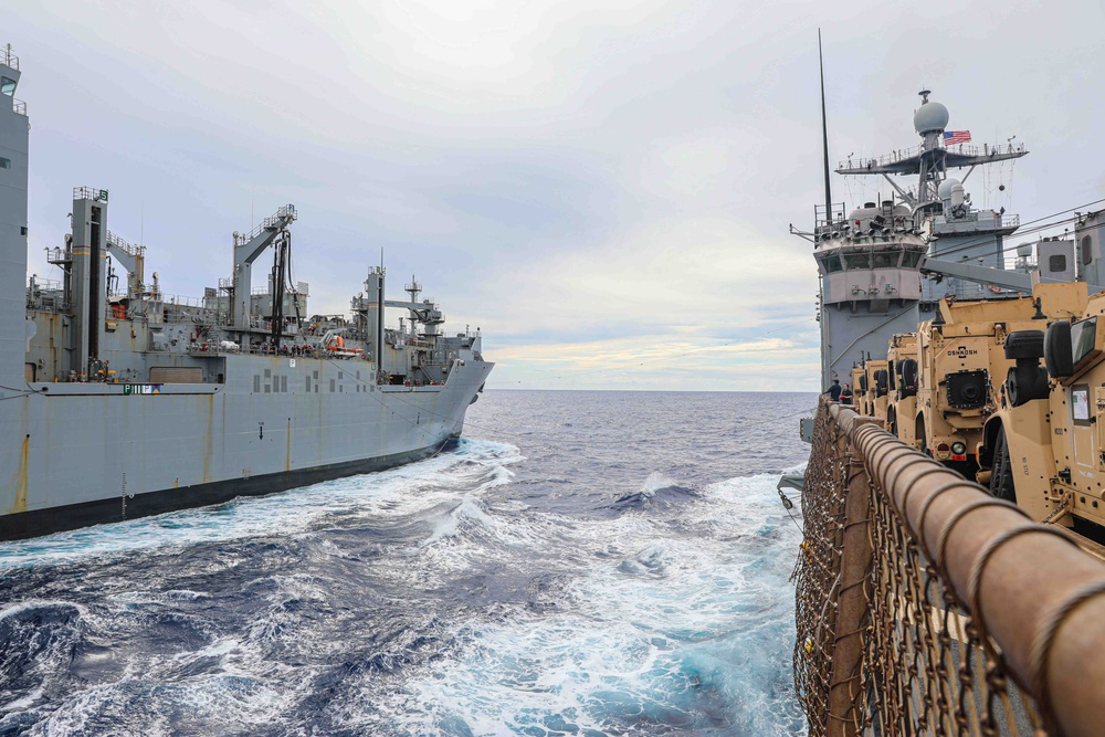 USS Carter Hall (LSD 50) Conducts Replenishment-at-Sea, March 10, 2024