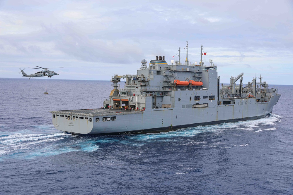 USS Carter Hall (LSD 50) Conducts Replenishment-at-Sea, March 11, 2024