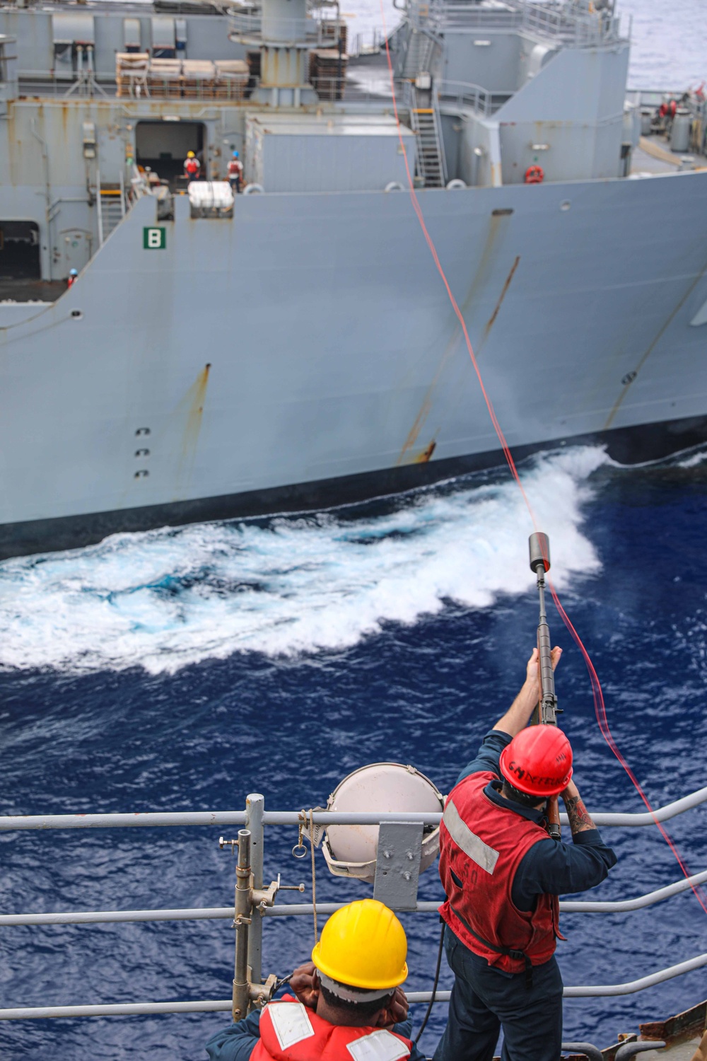 USS Carter Hall (LSD 50) Conducts Replenishment-at-Sea, March 11, 2024