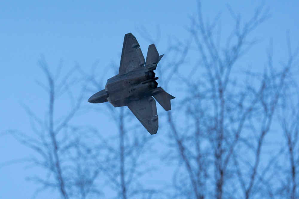 3rd Wing F-22 Raptors train readiness skills over Alaska