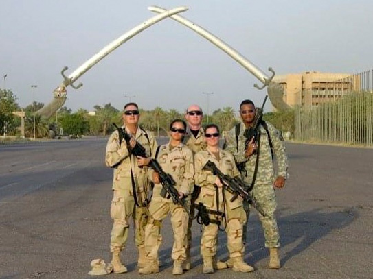 Col. Lopez posing with the J-8 team when she deployed to Iraq