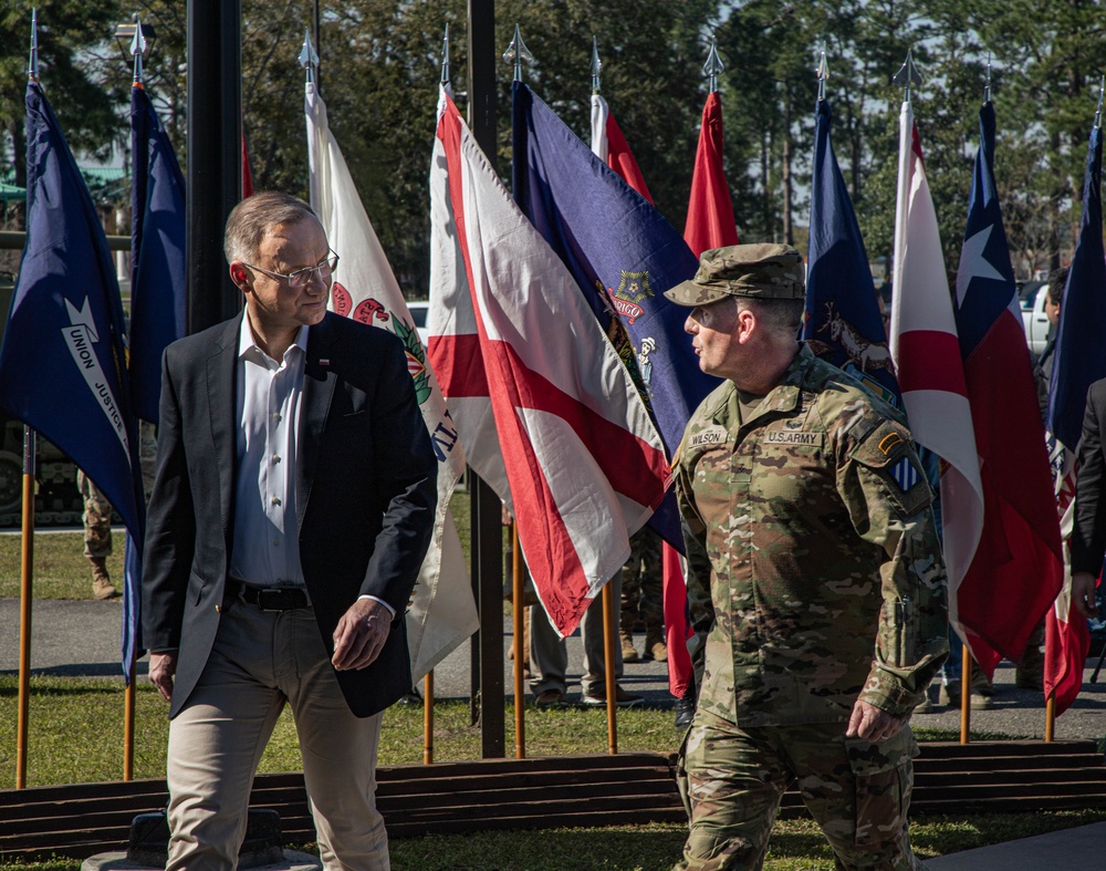 Polish President Andrzej Duda visits Fort Stewart