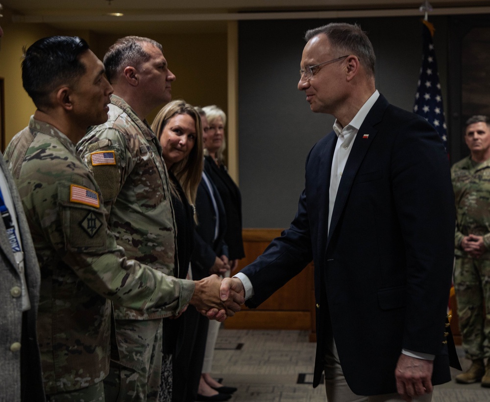 Polish President Andrzej Duda visits Fort Stewart