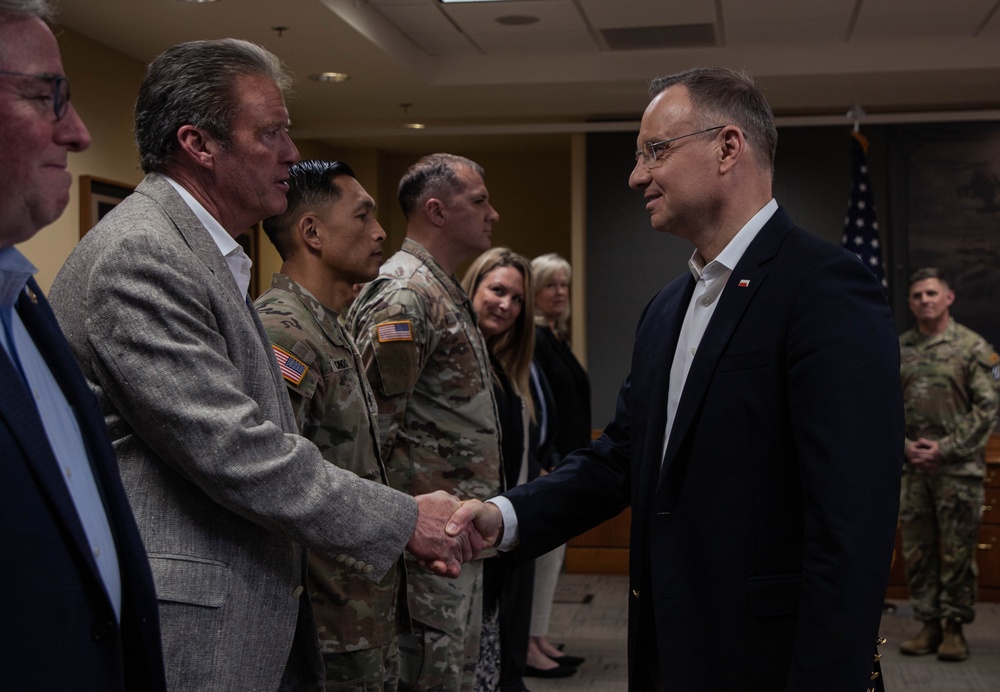 Polish President AndrzejDuda visits Fort Stewart