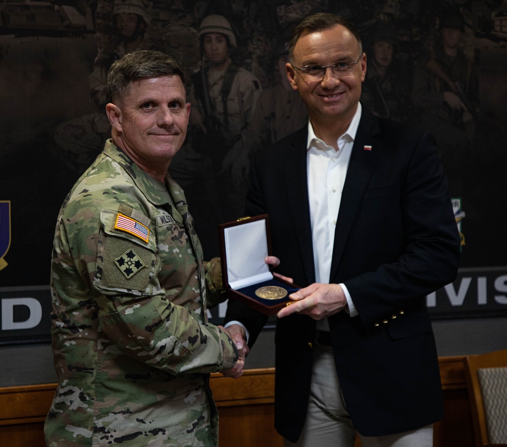 Polish President Andrzej Duda visits Fort Stewart