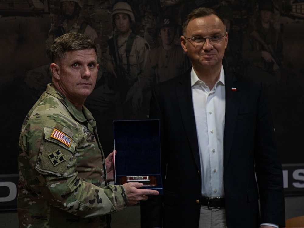 Polish President Andrzej Duda visits Fort Stewart