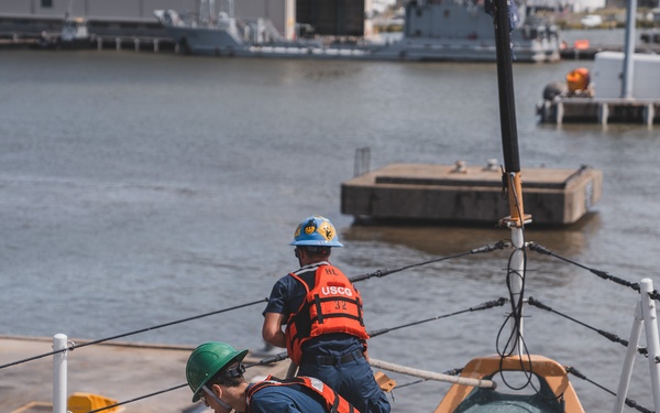 U.S. Coast Guard Cutter Harriet Lane departs Cairns, Australia
