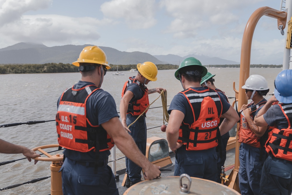 U.S. Coast Guard Cutter Harriet Lane departs Cairns, Australia