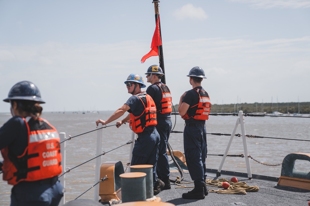 U.S. Coast Guard Cutter Harriet Lane departs Cairns, Australia