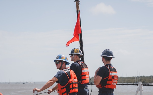U.S. Coast Guard Cutter Harriet Lane departs Cairns, Australia