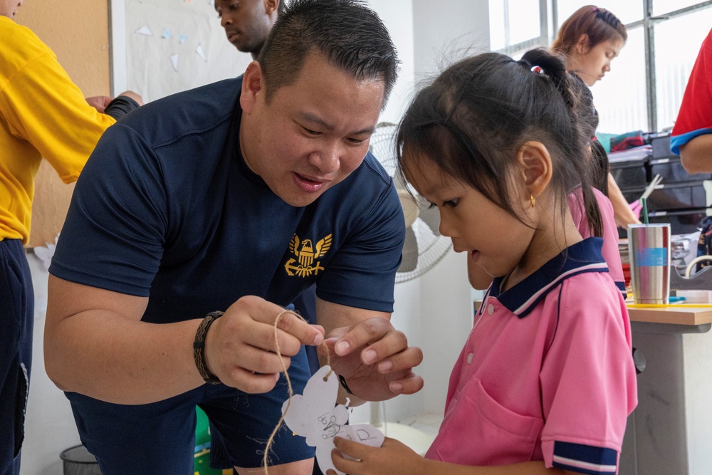 Military Sealift Command Visits ‘Learning Center’ Kids during Cobra Gold 2024