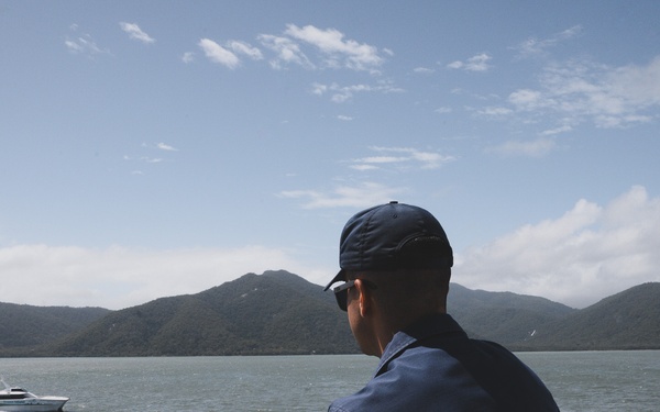 U.S. Coast Guard Cutter Harriet Lane departs Cairns, Australia