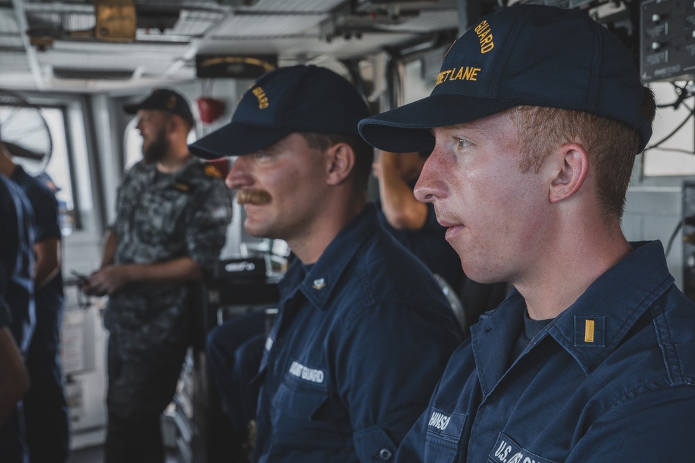 U.S. Coast Guard Cutter Harriet Lane departs Cairns, Australia