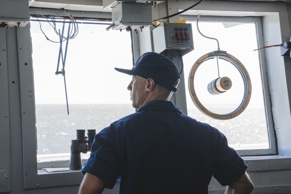 U.S. Coast Guard Cutter Harriet Lane departs Cairns, Australia