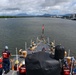 U.S. Coast Guard Cutter Harriet Lane moors in Cairns, Australia