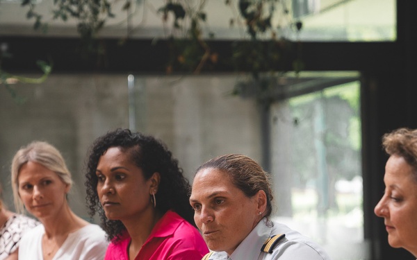U.S. Coast Guard Cutter Harriet Lane crew attends International Women's Day confrence in Cairns, Australia