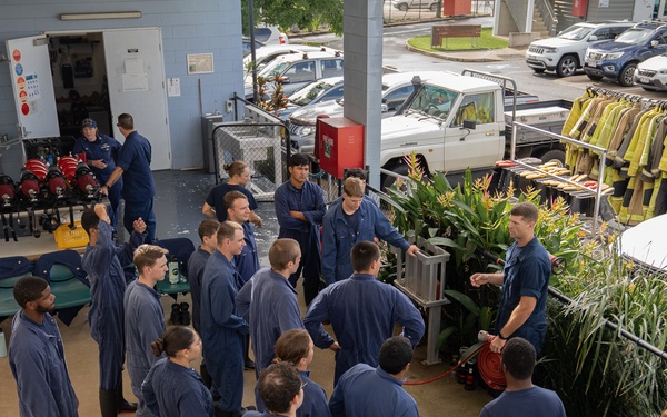 U.S. Coast Guard Cutter Harriet Lane attend damage control school in Cairns, Australia