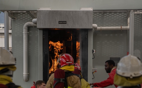 U.S. Coast Guard Cutter Harriet Lane attend damage control school in Cairns, Australia