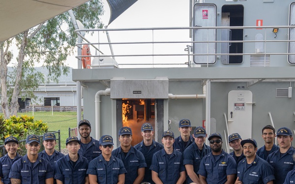 U.S. Coast Guard Cutter Harriet Lane attend damage control school in Cairns, Australia