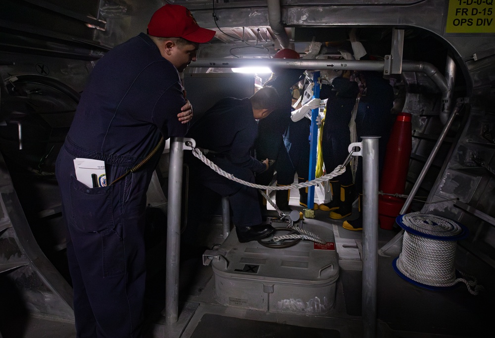 USS Mobile (LCS 26) Sailors Conduct Damage Control Drill