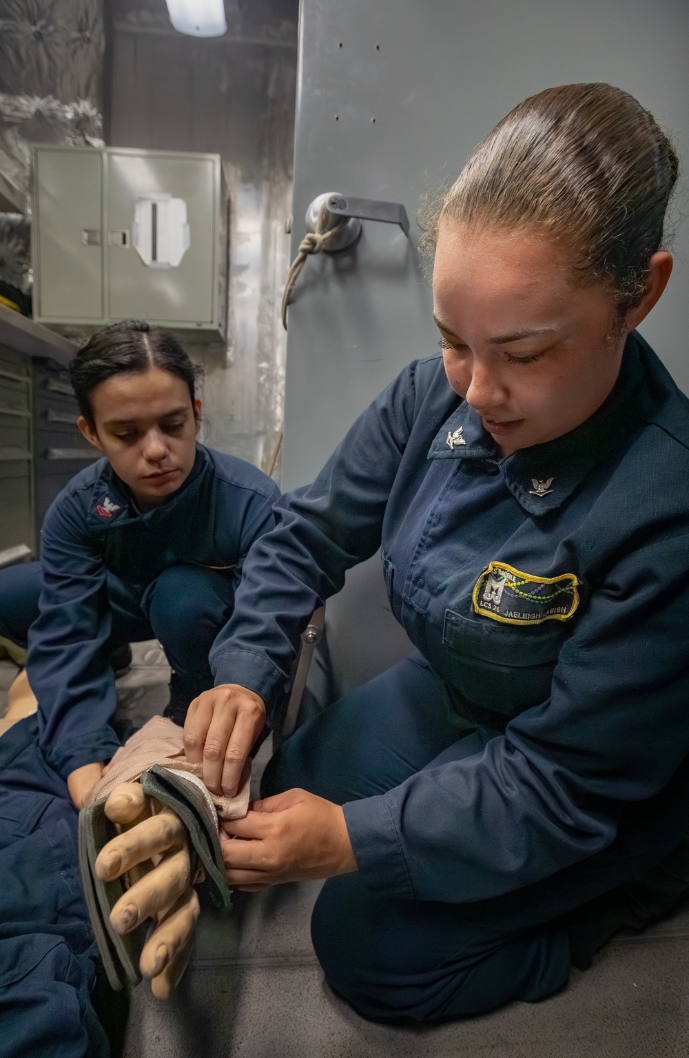 USS Mobile (LCS 26) Sailors Conduct Damage Control Drill