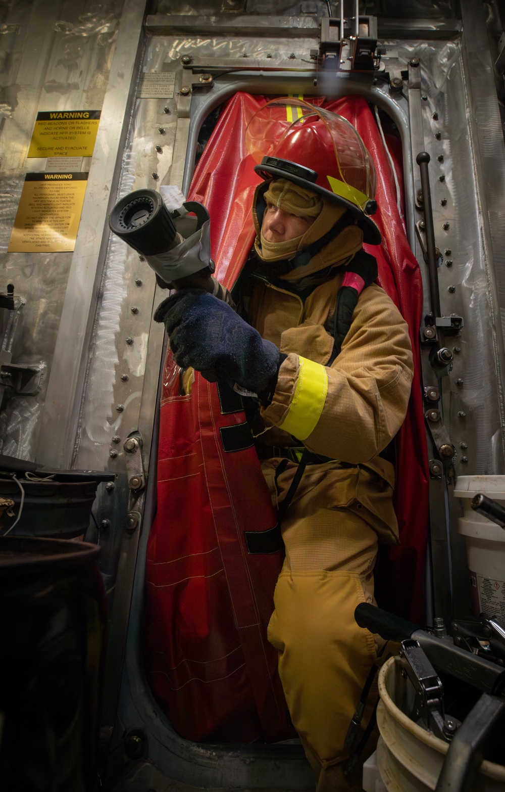 USS Mobile (LCS 26) Sailors Conduct Damage Control Drill