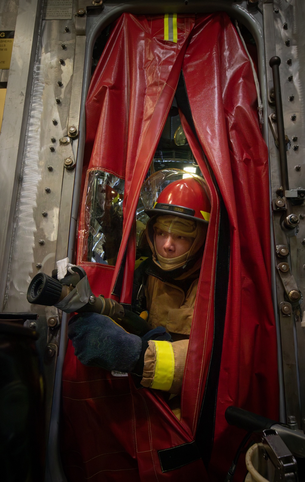 USS Mobile (LCS 26) Sailors Conduct Damage Control Drill