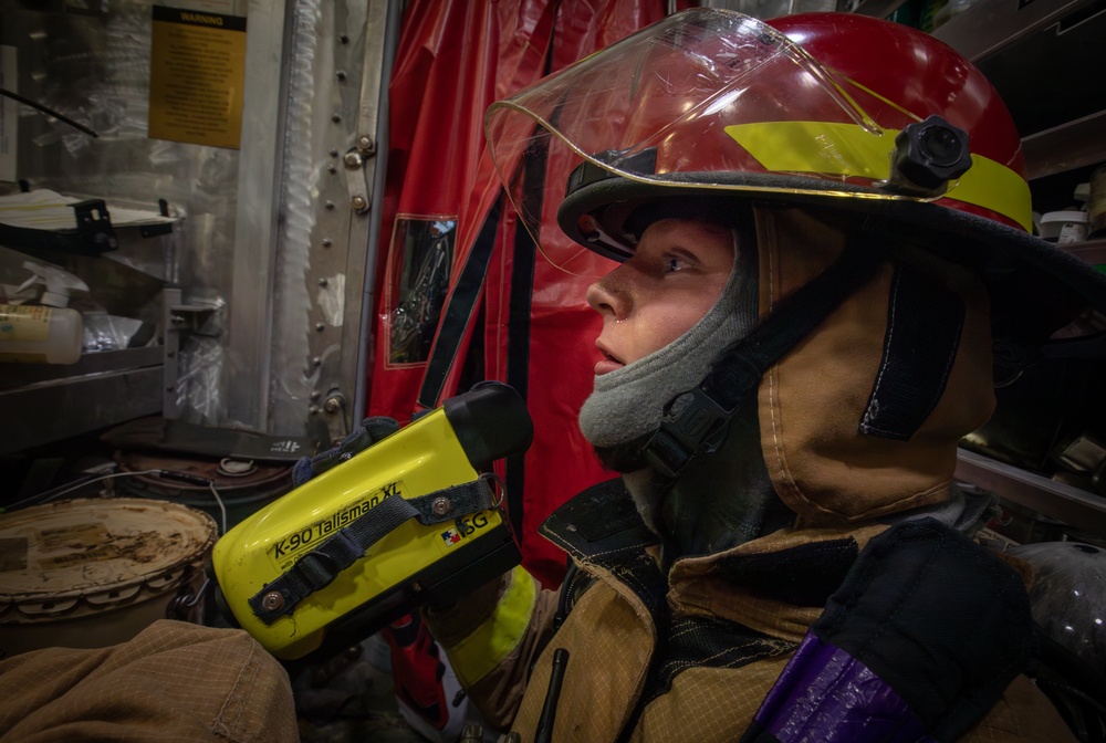 USS Mobile (LCS 26) Sailors Conduct Damage Control Drill