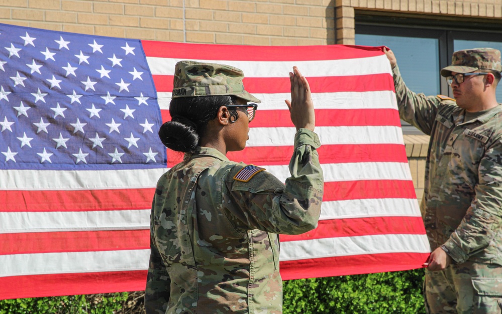Reenlistment ceremony for Sgt. Destyni Coleman, HHC, 89th Military Police Brigade