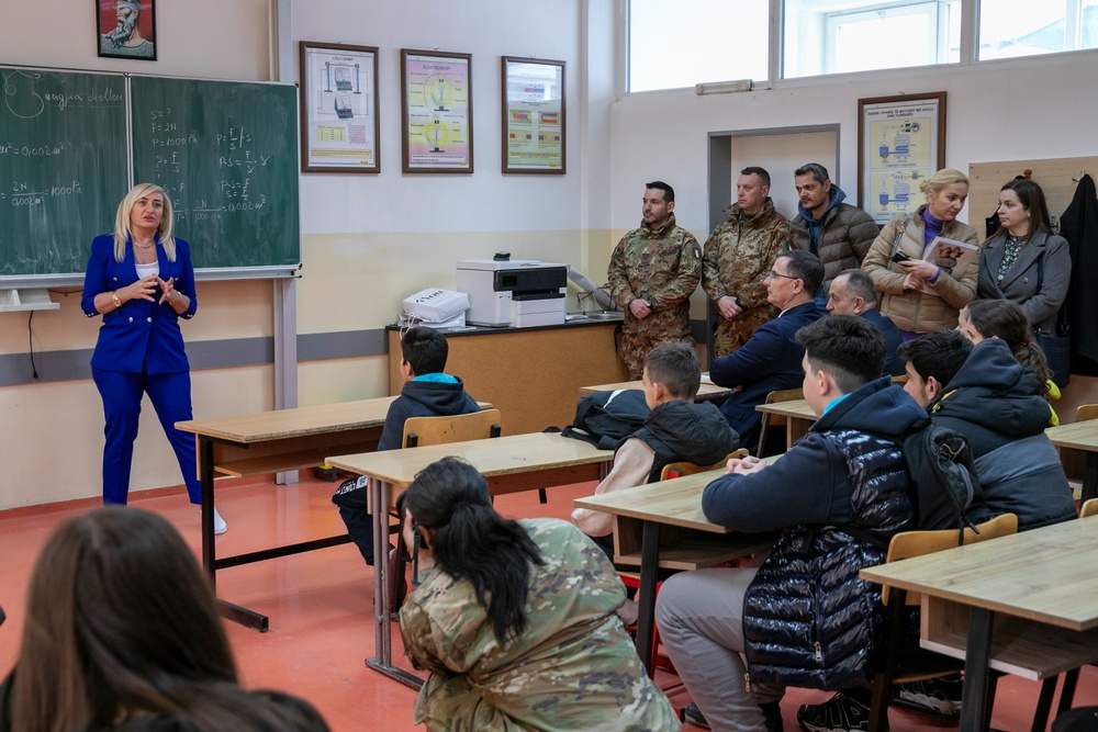 NATO Kosovo Force 33 Regional Command East, Liason Monitoring Team K-8, hold the &quot;Building a Multi Cultural Future&quot; held in Primary School &quot;Nazim Gafurri&quot; in Pristina, Kosovo on March 12, 2024.