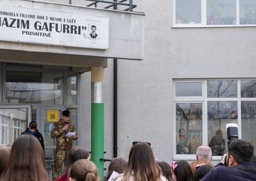 NATO Kosovo Force 33 Regional Command East, Liason Monitoring Team K-8, hold the "Building a Multi Cultural Future" held in Primary School "Nazim Gafurri" in Pristina, Kosovo on March 12, 2024.