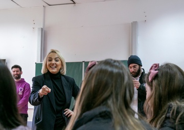 NATO Kosovo Force 33 Regional Command East, Liason Monitoring Team K-8, hold the "Building a Multi Cultural Future" held in Primary School "Nazim Gafurri" in Pristina, Kosovo on March 12, 2024.