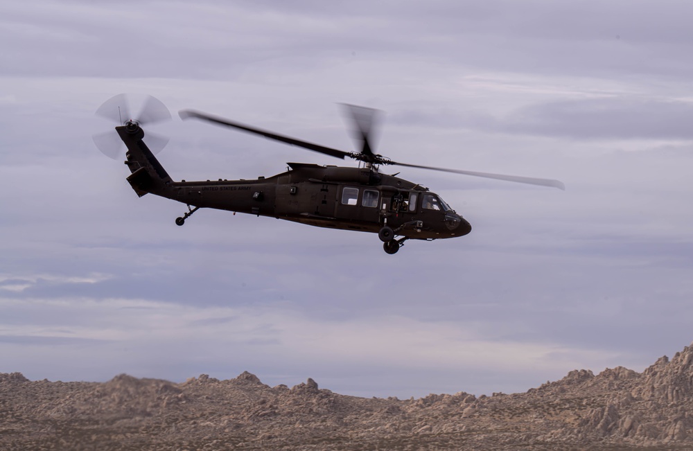 UH-60M Black Hawk takes off during NTC 24-03