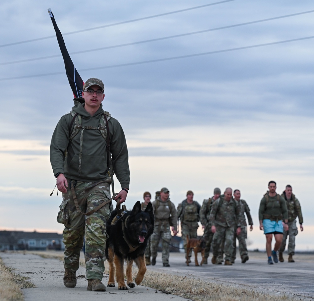 28th Security Forces Squadron conducts K9 Ruck March