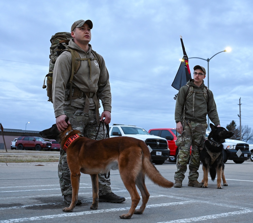 28th Security Forces Squadron conducts K9 Ruck March