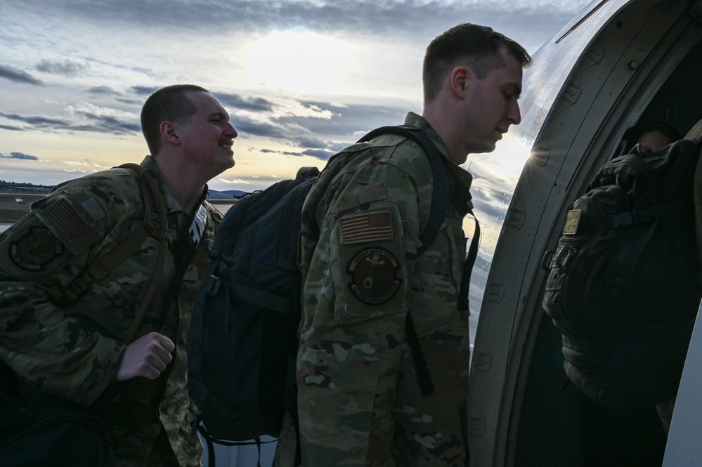 Airmen assigned to the 92nd Maintenance Group depart for deployment