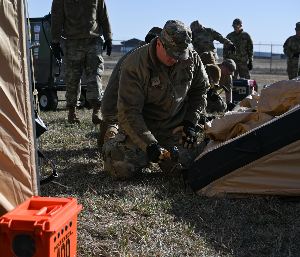 Nebraska Guard medical practice field setup with new equipment