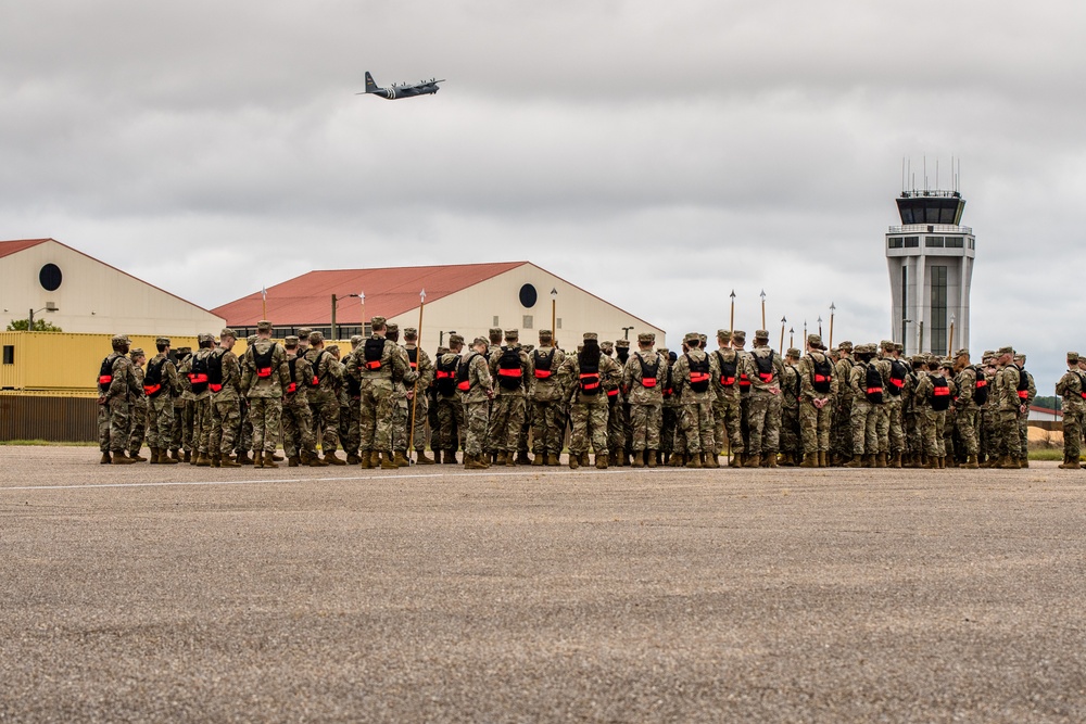 Officer Trainees receiving instructions from Military Training Instructors