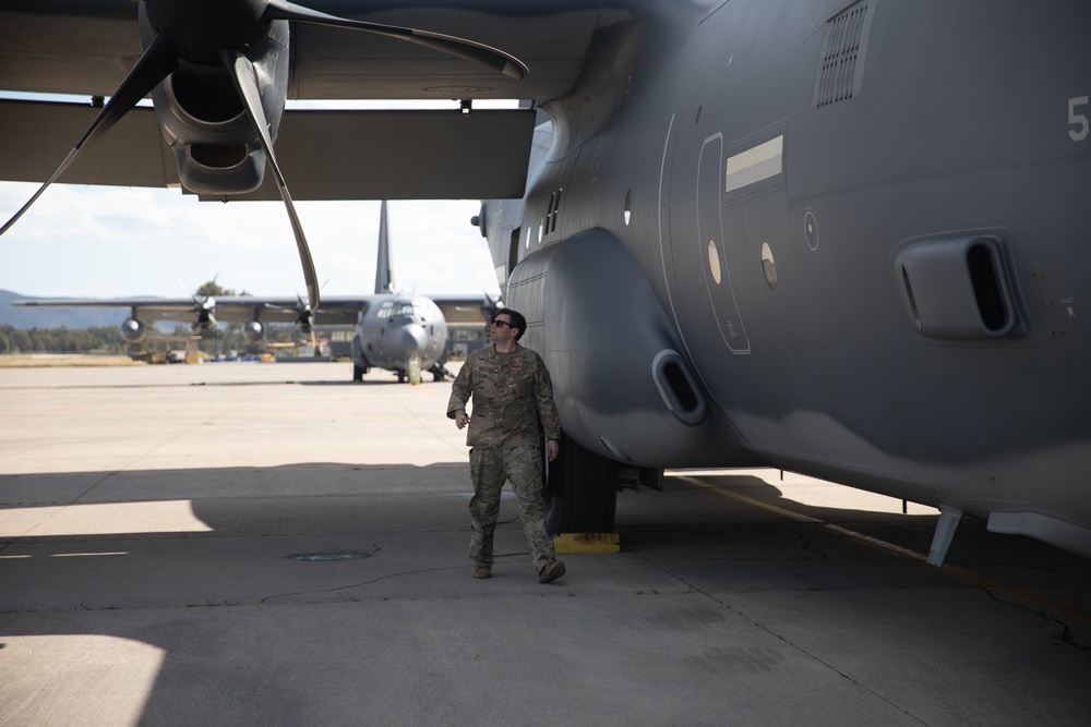 Air Force SOS run static jump at Trojan Footprint 2024