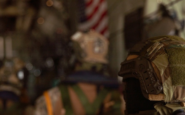 Greek special operations forces soldiers jump during Trojan Footprint 2024