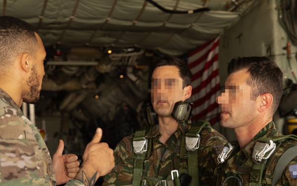 Air Force SOS run static jump at Trojan Footprint 2024