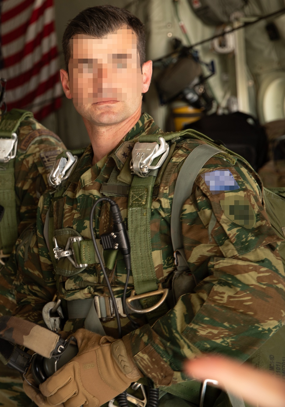Greek special operations forces soldiers jump during Trojan Footprint 2024