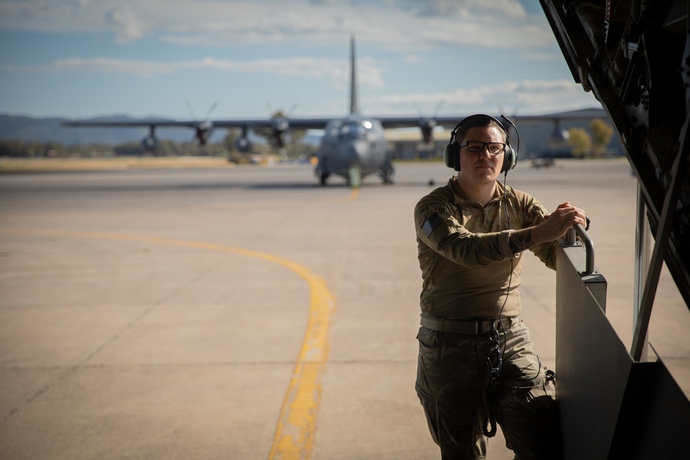 Air Force SOS run static jump at Trojan Footprint 2024