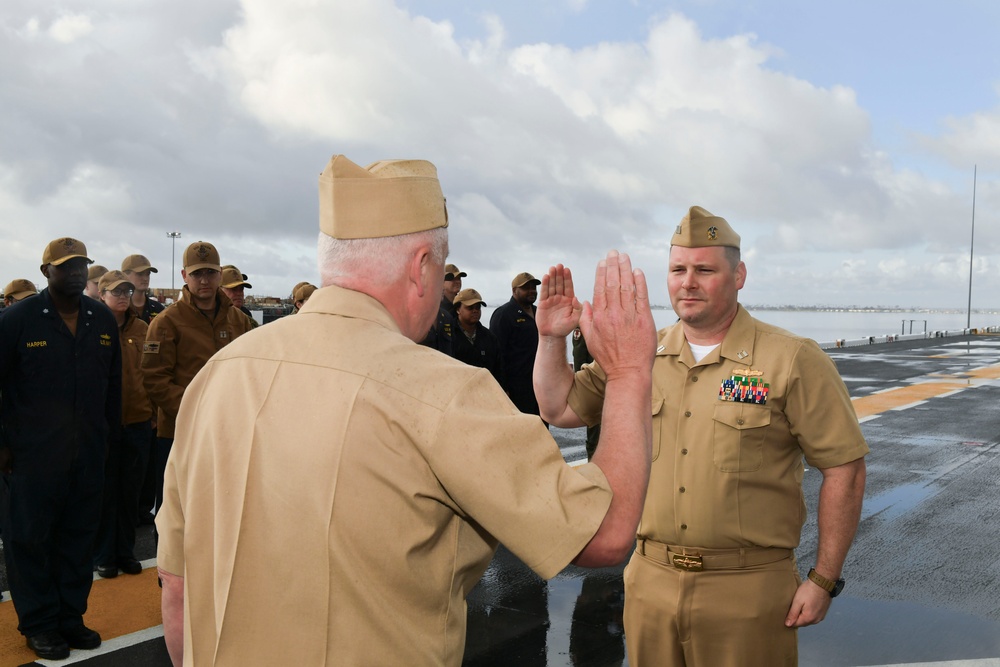 Boxer Training Officer promotes to the rank of Lt. Cmdr.